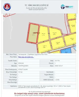 Sincan Yenipeçenek 2.8 Emsalde Satılık Konut Arsası Acill... - 1