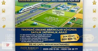 Ergene'de 350 M² Tarla: Otoban Ve Hızlı Trene Yakın Konumda Satı