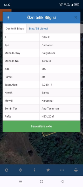 Osmaneli Balcıkhisar Satılık Tarla 2089 Mk Acil Satılık