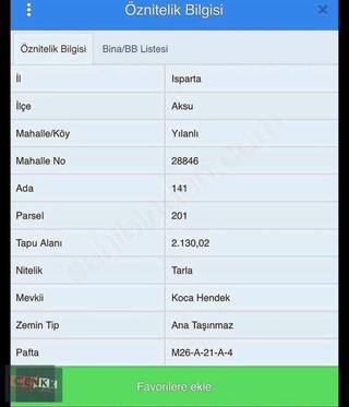 Isparta Aksu Yılanlı Köyü Satılık 3 Adet Bahçe