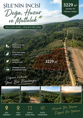 Şile Geredelide Doğayla İç İçe 3.229 M² Geniş Arazi