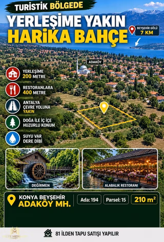 Adaköy'de Köy Dibi Bahçe Deredibi Antalya Çevre Yoluna Yakın