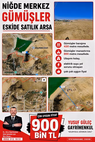 Niğde Merkez Gümüşler Eskide Satılık Arsa Fiyat Çok Düştü!!!!