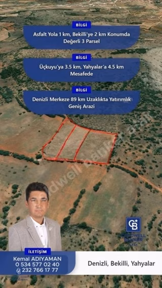 Denizli Bekilli Yahyalar'da 12.200 M² Yatırımlık Tarla