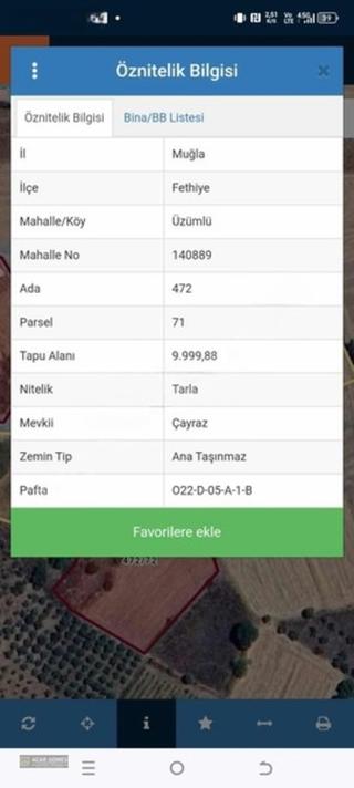 Fethiye Yeşil Üzümlüde Müstakil Parsel 10 Dönüm Manzaralı