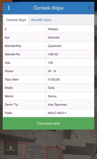 Antalya Korkuteli Çaykenarı Tek Tapu 4.333 M2 Arsa