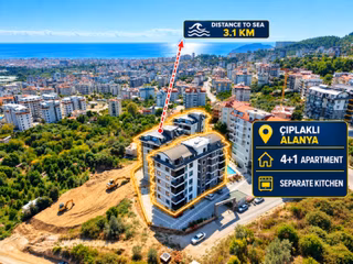 Alanya Çıplaklı'da Satılık 4+1 Ayrı Mutfak Daire
