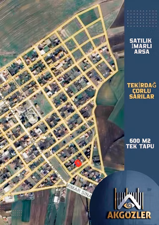 Çorlu Sarılar Mahallesinde 600m2 İmarlı Satılık Arsa
