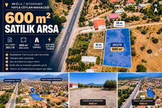 Seydikemer Yayla Ceylanda 600 M² Satılık Köyiçi İmarlı Arsa