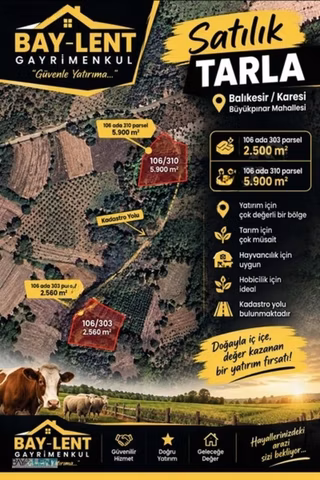 Baylent Gayrimenkuldan Uygun Ve Değerlı Ikı Adet Tarla