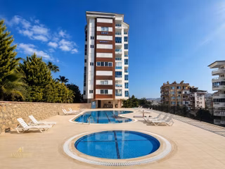 Alanya Tosmur Tepe Residence 1+1 Geniş Eşyalı Deniz 800 M