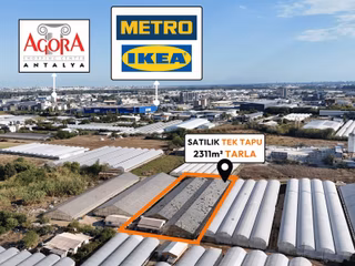 Fırsat! Altınova'da Satılık 2311m² Tek Tapu Tarla Ikea 500metre