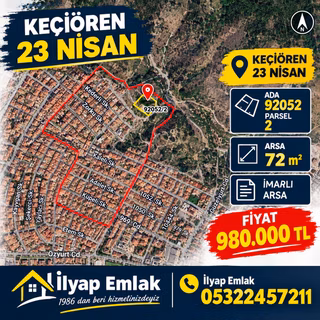 İlyap'tan Keçiören 23 Nisan Mahallesinde İmarlı Arsa