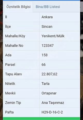 Ankara Sincan Mülk Satılık Hisseli Tarla Yatirimlik
