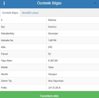 Manisa Demirci 9.387 M² Satılık Tarla