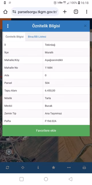 Aşağı Sevindikli Satılık Tarla - 1