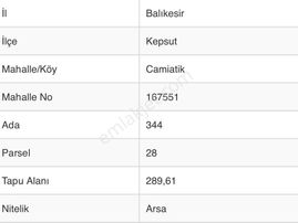 İdenova'dan Kepsut'ta Sanayi İmarlı Arsa