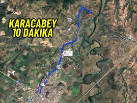|bursa| Karacabey'e 10 Dakika Çay'a Cephe Resmi Yolu Olan Arazi!