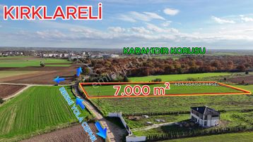 Kırklareli Karahıdır İmara Yakın Su Elektrik Var 7.000 M² Hemen Koru Yanı