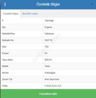 Turyap Hürrilyetten Ergene Velimeşede 929 M2 Satılık Tarla
