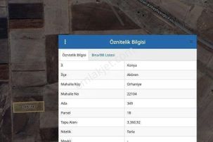 Konya Akören Orhaniye 6 Parça Satılık Tarla