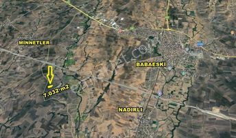 Babaeski Minnetler Köyünde Hızlı Trene Yakın 7.032m2 Tek Tapu