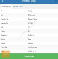 Cihanbeyli Yolu Üzeri Yola 1 Parsel Satılık Tarla