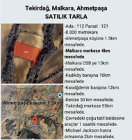 Tekirdağ/malkara/ahmetpaşa,tarıma Ve Yatırıma Uygun Fırsat Arazi