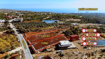 Erdemli Denize 7 Km Satılık Villa Arsası 748 M² Deniz Manzaralı