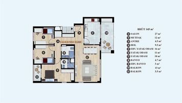 G A'dan Karnur İnşaat Acar Kent Projesinden 3+1 Daireler
