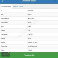 Karadayı'da 342 M2 Satılık Müstakil Arsa