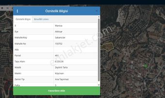 Akhisar Sabancılar'da Satılık Zeytinli Tarla 8.250 M2