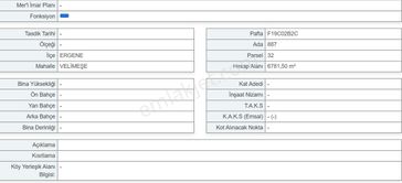 Turyap Çorlu Hürriyetten Velimeşe Çatalağılda Satılık Tarla
