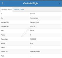 Yenimahalle Yakacık Mah Daire Getirili Tek Tapu Satılık Arsa