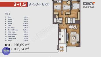 Kartal Dky 3+1.5 Deniz Manzaralı Merkezi Konumda Rezidans