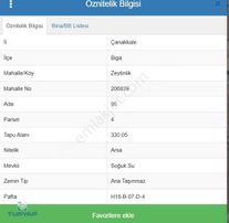 Karabiga Beldesi Zeytinlik Mah. 330 M2 Deniz Manzaralı Arsa