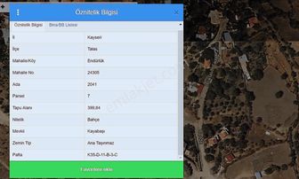 Talas Endürlük De Bağ 399 M2 Satılık