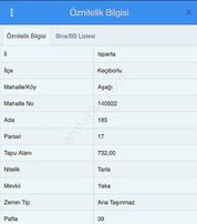 Keçiborlu İlçe Merkezinde 732m2 Fırsat Bahçe
