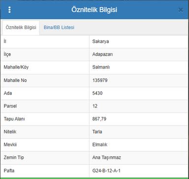 Adapazarı Salmanlı'da 867 M2 Tarla