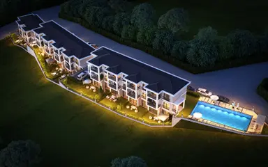 Aclass'dan Butik Bır Sıte Icerısınde Denız Manzaralı-havuz-otopark-bahçe-yeni Yapım 1+1 Lüx Daire