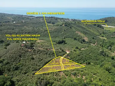 Akçakoca Hasançavuş'da Deniz Manzaralı İmarlı Satılık Arsa