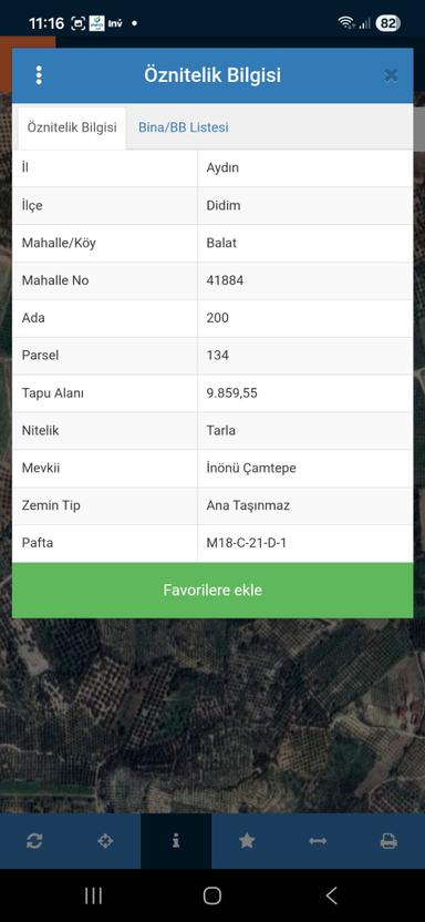 Aydın Balat Kadastro Yolu Olan Satılık Fırsat Tarla