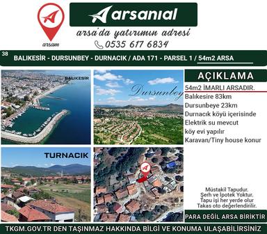 Balıkesir-dursunbey-durnacık-53m2 İmarlı Arsa