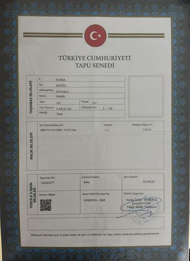 Bursa Kestel Dudaklı Satılık Hobi 2446m2 Bahçesi Bursa Kestel Dudaklı Satılık Hobi 2446m2 Bahçesi