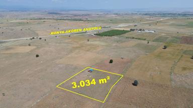 Konya / Akören / Tülce Mahallesinde 3.034 M² Müstakil Tapulu Tarla