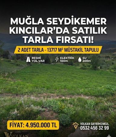 Muğla Seydikemer'de Satılık 2 Parsel Bir Arada 13717 M2 Tarla