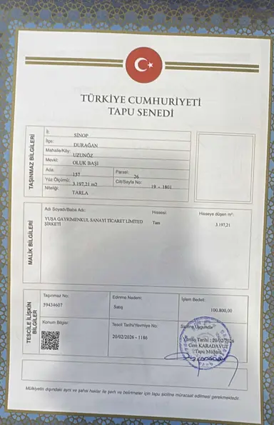 Yuşa'dan 3200m2 Müstakil Tapu İstanbul'dan Tapu Teslim Yuşa'dan 3200m2 Müstakil Tapu İstanbul'dan Tapu Teslim