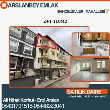 Arslanbey Emlaktan Satılık 2+1 Daire Arslanbey Emlaktan Satılık 2+1 Daire