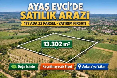 Ayaş Evci'de Yatırımlık Tek Tapu Her İşe Uygun 13,302m² Tarla Ayaş Evci'de Yatırımlık Tek Tapu Her İşe Uygun 13,302m² Tarla