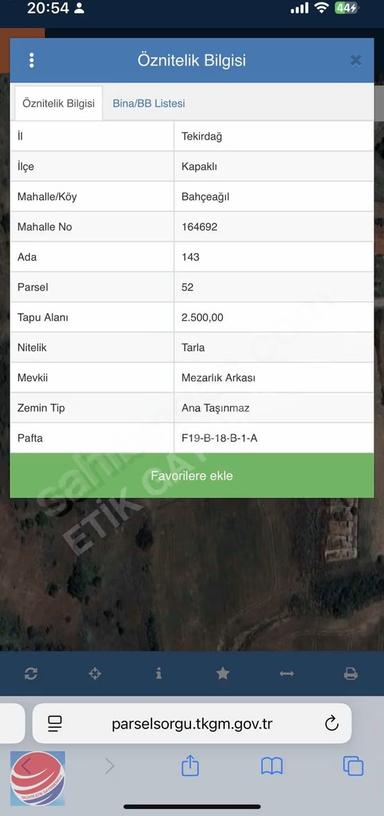Kapaklı Bahçeağılda İmara 20 Metre Mesafede Kelepir Arazi Kapaklı Bahçeağılda İmara 20 Metre Mesafede Kelepir Arazi
